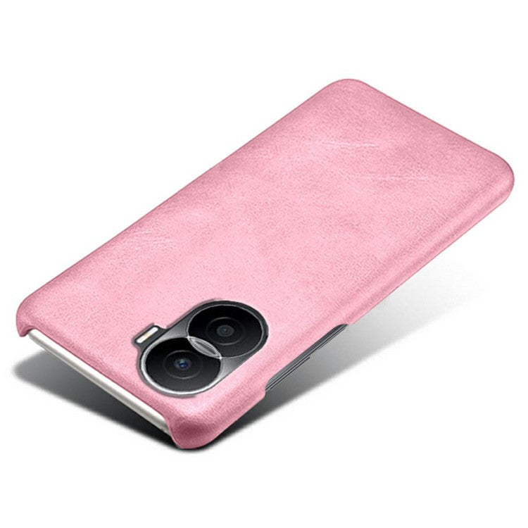 For Honor X40i 5G Slim Shockproof Phone Cover Calf Texture PU Leather Coated Hard PC Anti-Scratch Phone Case - Rose Gold