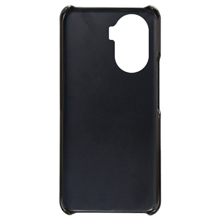 For Honor X40i 5G Slim Shockproof Phone Cover Calf Texture PU Leather Coated Hard PC Anti-Scratch Phone Case - Black