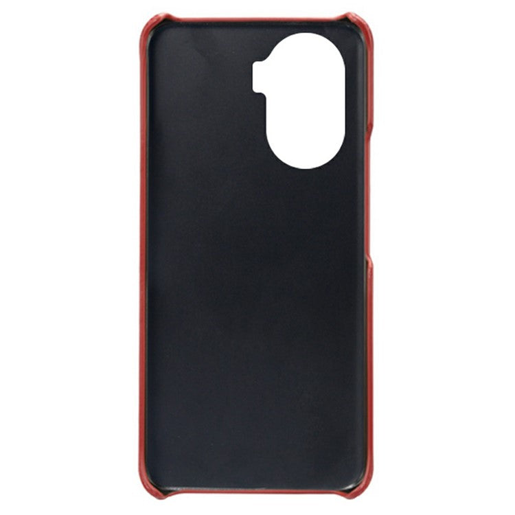 For Honor X40i 5G Slim Shockproof Phone Cover Calf Texture PU Leather Coated Hard PC Anti-Scratch Phone Case - Red