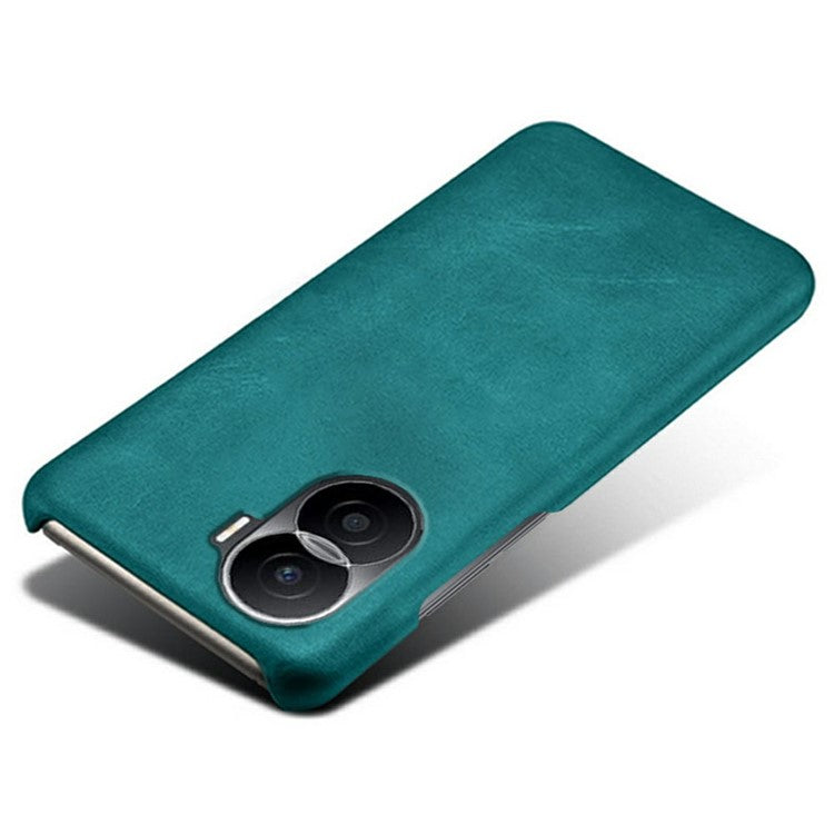 For Honor X40i 5G Slim Shockproof Phone Cover Calf Texture PU Leather Coated Hard PC Anti-Scratch Phone Case - Green