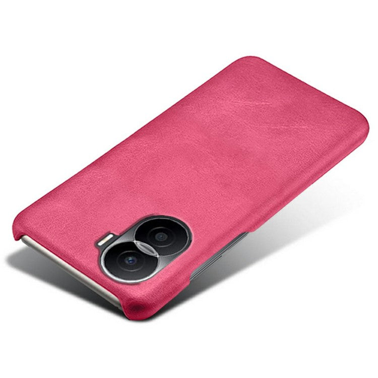 For Honor X40i 5G Slim Shockproof Phone Cover Calf Texture PU Leather Coated Hard PC Anti-Scratch Phone Case - Rose