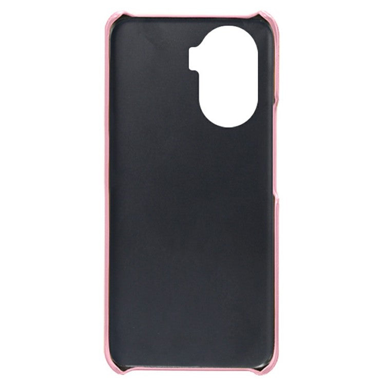 For Honor X40i 5G Dual Card Slots Holder Case PU Leather Coated Hard PC Protective Phone Cover - Rose Gold