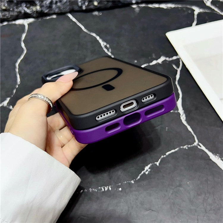 For iPhone 16 Plus Case Compatible with MagSafe Skin-Touch Matte Anti-Drop TPU+PC Phone Cover - Wine Red