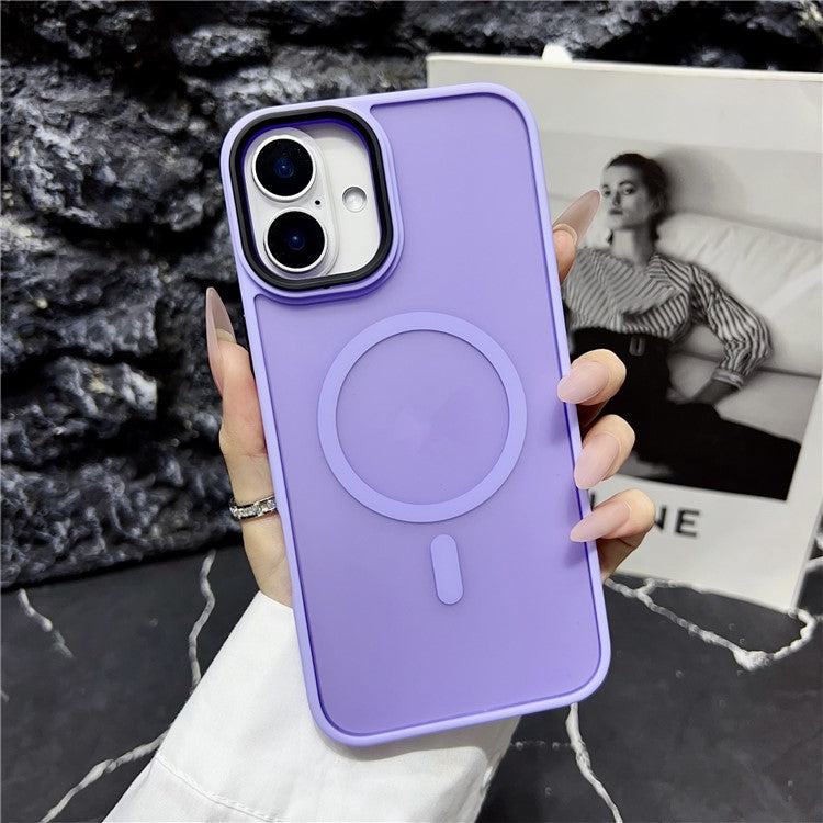 For iPhone 16 Plus Case Compatible with MagSafe Skin-Touch Matte Anti-Drop TPU+PC Phone Cover - Light Purple