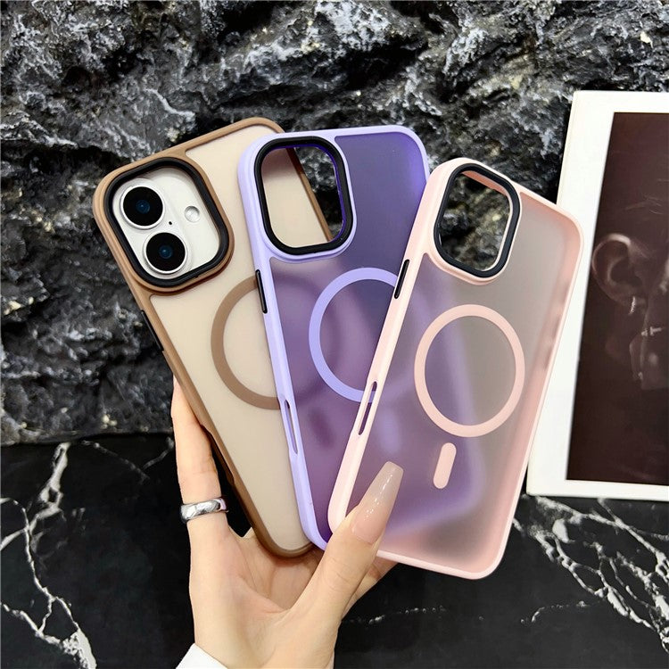 For iPhone 16 Plus Case Compatible with MagSafe Skin-Touch Matte Anti-Drop TPU+PC Phone Cover - Light Purple