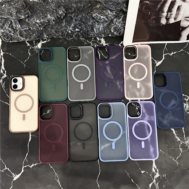 For iPhone 16 Case Compatible with MagSafe Skin-Touch Matte Anti-Drop TPU+PC Phone Cover - Green