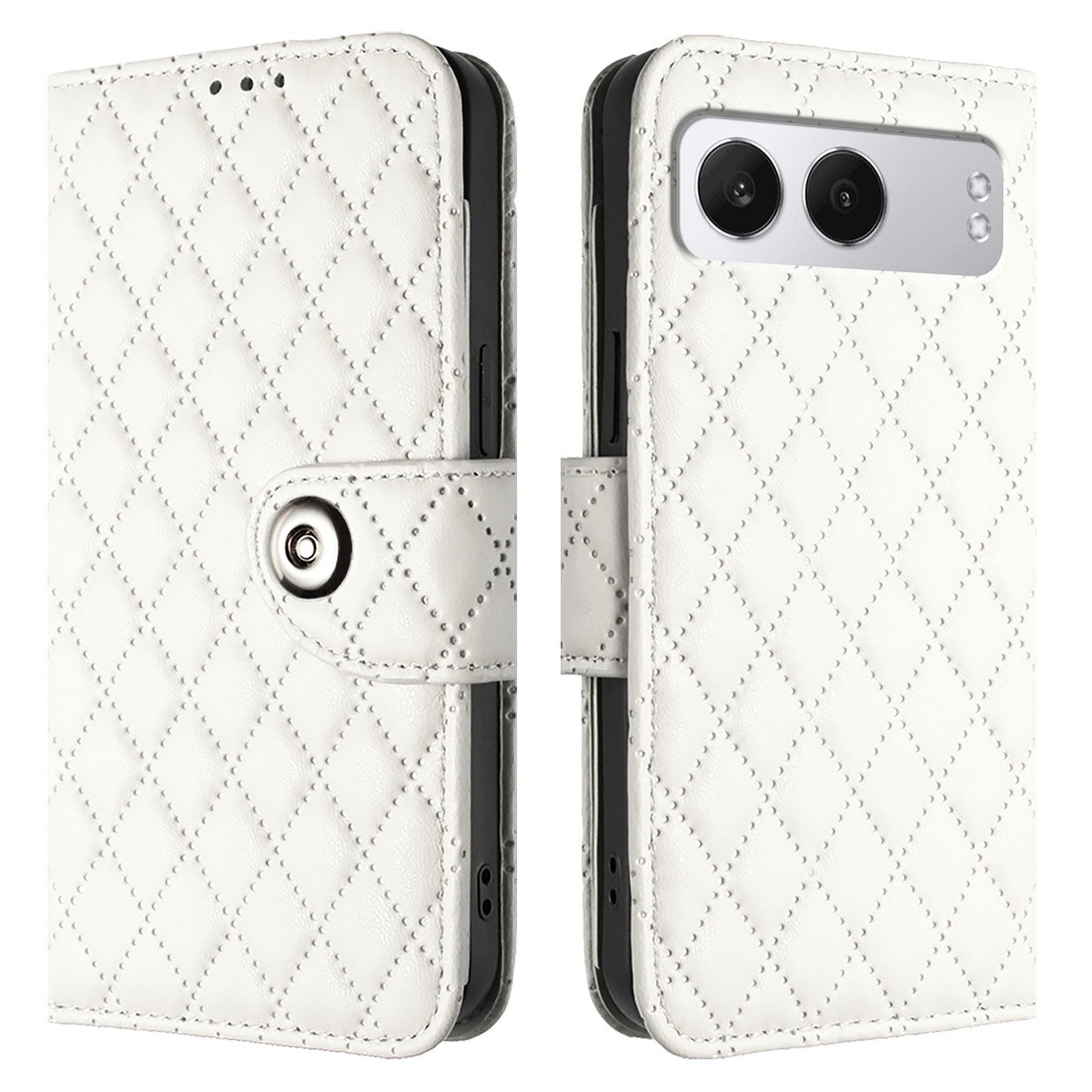 For OnePlus Nord 4 Case YB Imprinting Series-8 Leather Wallet Phone Cover with 7 Card Slots - White