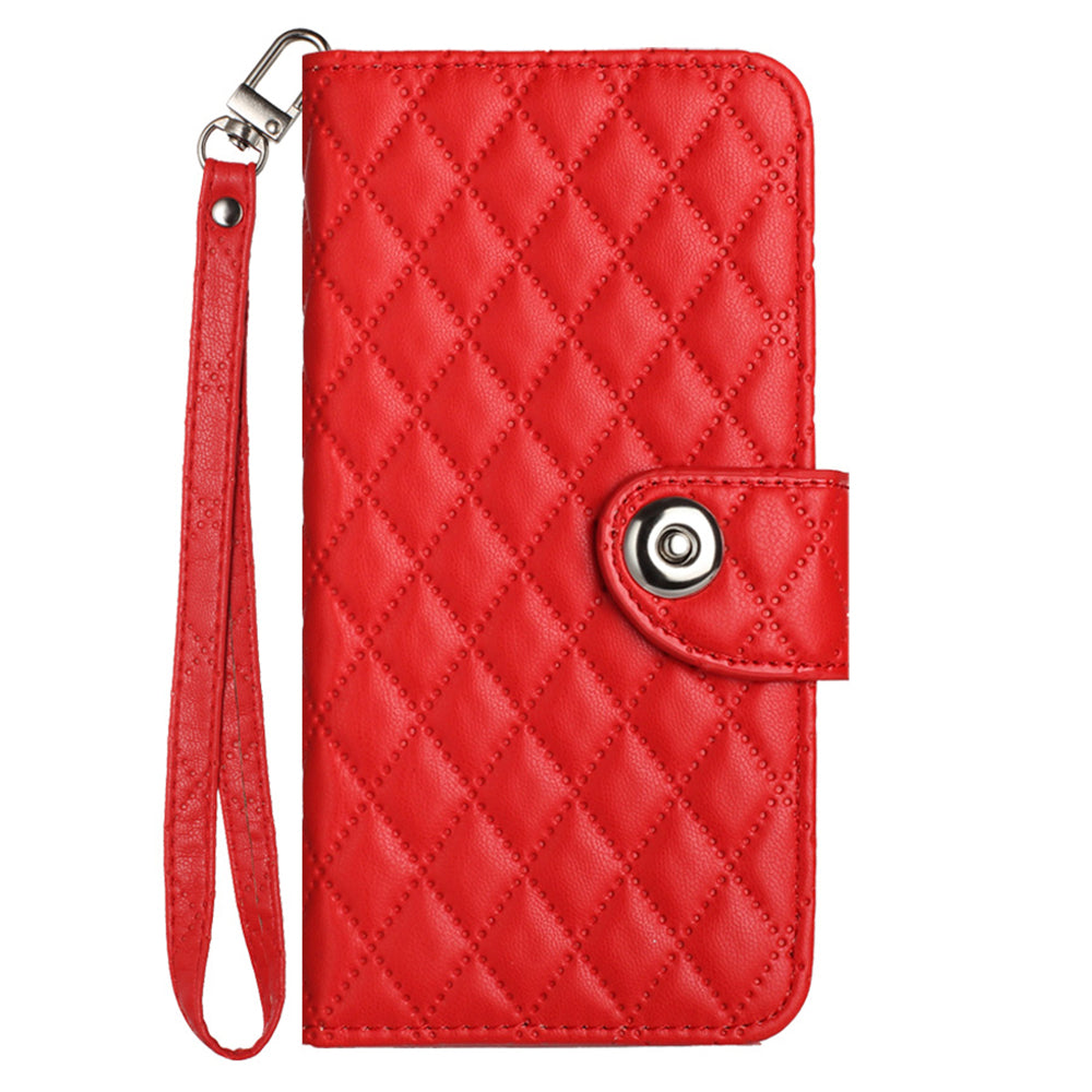 For iPhone 16 Pro Case YB Imprinting Series-8 Leather Wallet Phone Cover with 7 Card Slots - Red