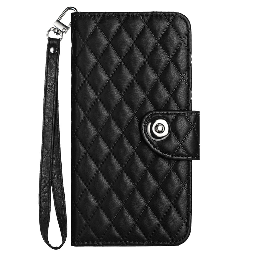 For Samsung Galaxy A16 5G / A16 4G Case YB Imprinting Series-8 Leather Wallet Phone Cover with 7 Card Slots - Black