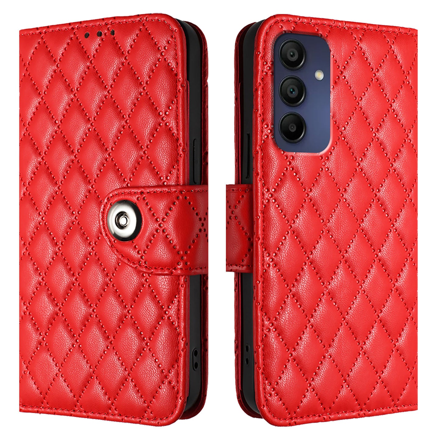 For Samsung Galaxy A16 5G / A16 4G Case YB Imprinting Series-8 Leather Wallet Phone Cover with 7 Card Slots - Red