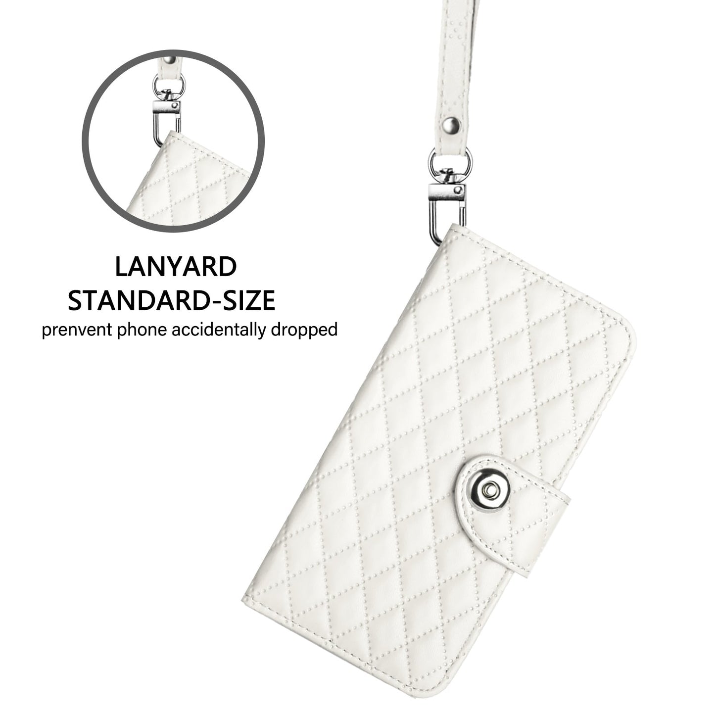 For Samsung Galaxy S24 FE Case YB Imprinting Series-8 Leather Wallet Phone Cover with 7 Card Slots - White