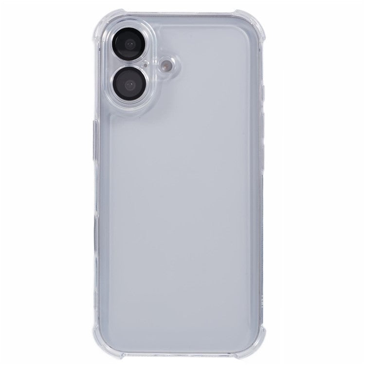 For iPhone 16 Case Electroplating Clear TPU Phone Cover with Lens Film - Silver