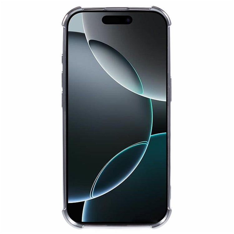 For iPhone 16 Pro Case Electroplating Clear TPU Phone Cover with Lens Film - Grey