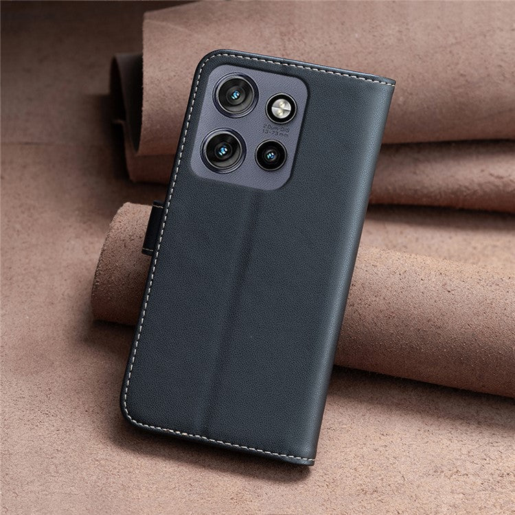 BINFEN COLOR BF17 For Motorola Edge 50 Neo 5G / Moto S50 5G / Thinkphone 25 5G Case Wallet Folio Flip Leather Cover - Black