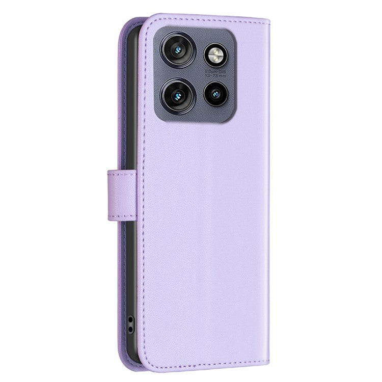 BINFEN COLOR BF17 For Motorola Edge 50 Neo 5G / Moto S50 5G / Thinkphone 25 5G Case Wallet Folio Flip Leather Cover - Purple