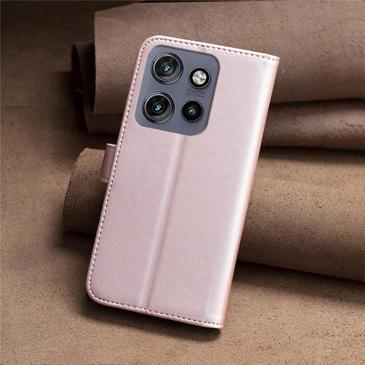 BINFEN COLOR BF17 For Motorola Edge 50 Neo 5G / Moto S50 5G / Thinkphone 25 5G Case Wallet Folio Flip Leather Cover - Pink