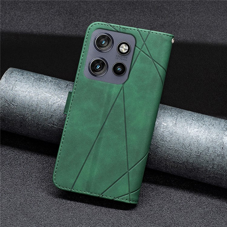 BINFEN COLOR BF05 For Motorola Edge 50 Neo 5G / Moto S50 5G / Thinkphone 25 5G Case Leather Phone Cover Wallet Stand - Green