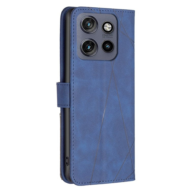 BINFEN COLOR BF05 For Motorola Edge 50 Neo 5G / Moto S50 5G / Thinkphone 25 5G Case Leather Phone Cover Wallet Stand - Blue