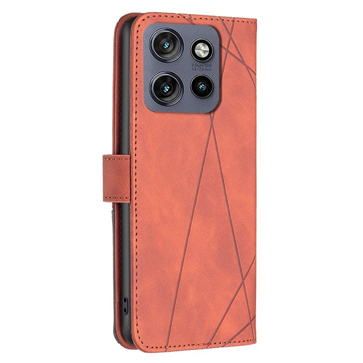 BINFEN COLOR BF05 For Motorola Edge 50 Neo 5G / Moto S50 5G / Thinkphone 25 5G Case Leather Phone Cover Wallet Stand - Brown