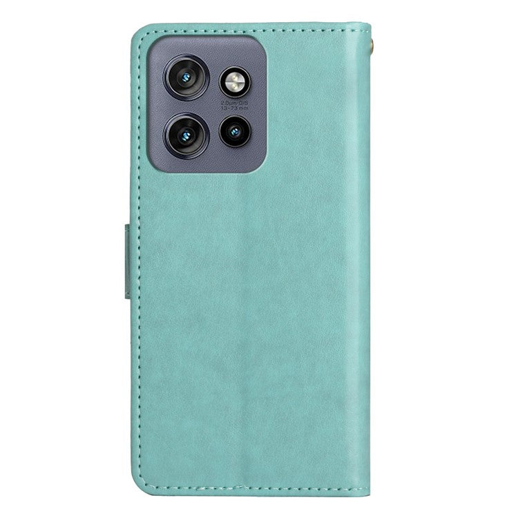For Motorola Edge 50 Neo 5G / Moto S50 5G / Thinkphone 25 5G Case Pattern Imprint PU Leather Phone Wallet Cover with Strap - Baby Blue