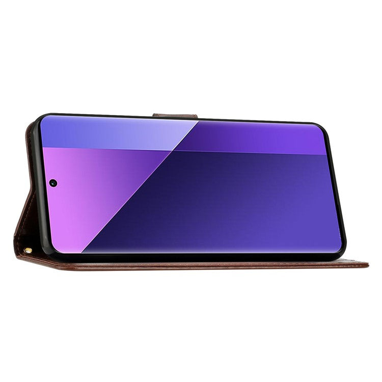 For Motorola Edge 50 Neo 5G / Moto S50 5G / Thinkphone 25 5G Case Pattern Imprint PU Leather Phone Wallet Cover with Strap - Brown