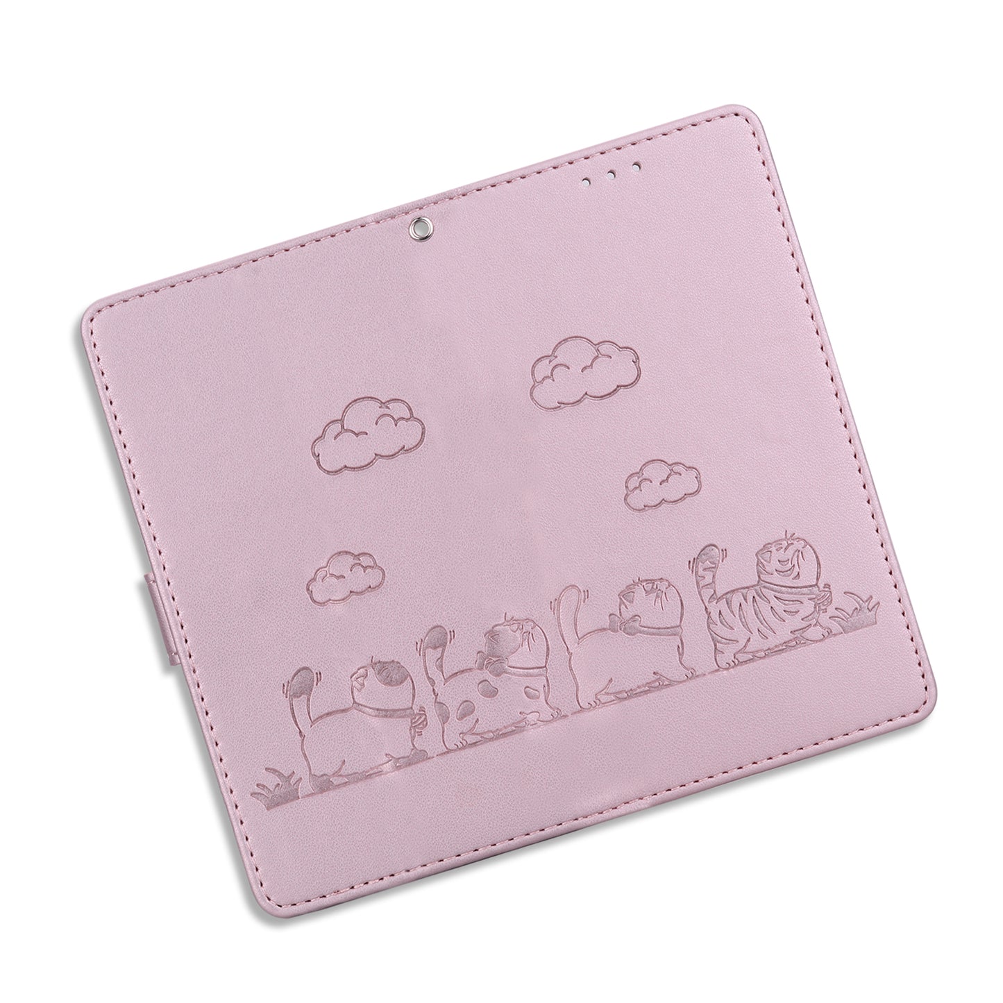 For Samsung Galaxy A06 Case RFID Blocking Kitten Pattern TPU+PU Leather Phone Cover - Pink