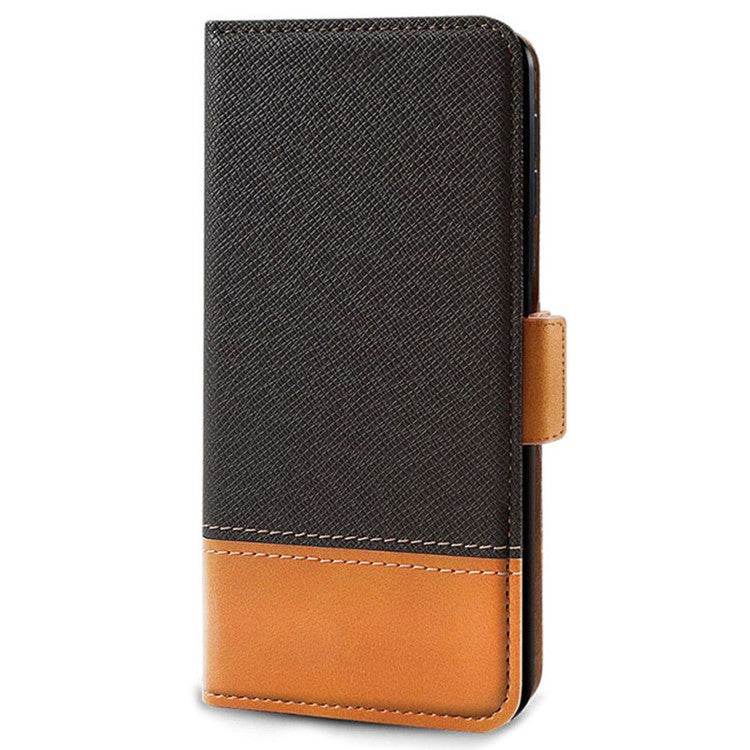 For Xiaomi Poco C75 4G / Redmi 14R 5G / 14C 4G Case Color Splicing PU Leather Wallet Phone Cover - Black