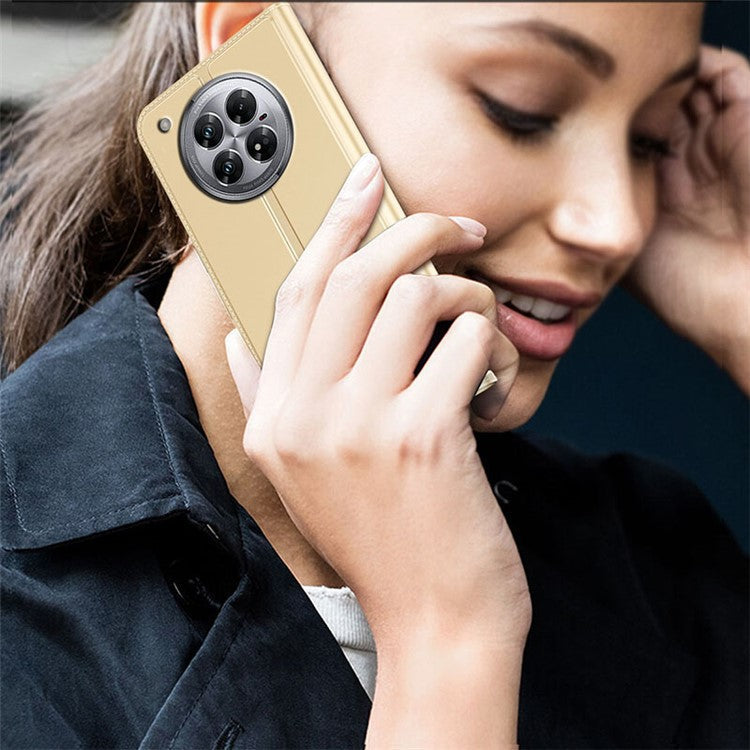 For Infinix Zero 40 5G Case PU Leather Phone Cover with Card Holder Stand Magnetic Closure - Gold