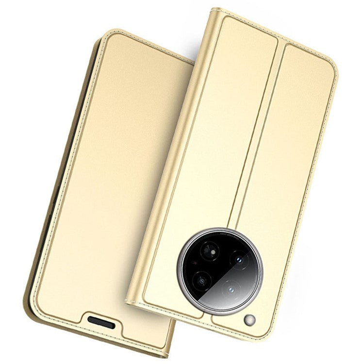 For Infinix Zero 40 4G Case PU Leather Phone Cover with Card Holder Stand Magnetic Closure - Gold