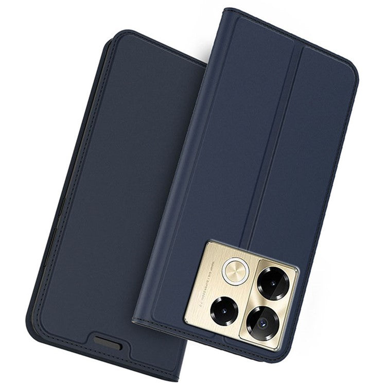 For Infinix Note 40 Pro+ Case PU Leather Phone Cover with Card Holder Stand Magnetic Closure - Blue
