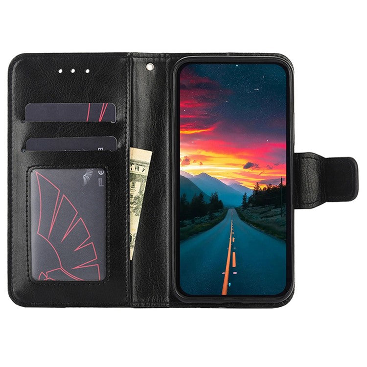For Motorola Edge 30 Neo 5G Fine Texture PU Leather Phone Case Wallet Anti-scratch Stand Magnetic Clasp Stand Phone Cover - Black