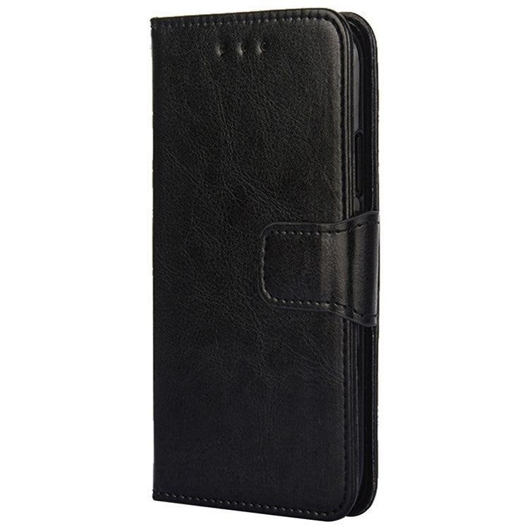 For Motorola Edge 30 Neo 5G Fine Texture PU Leather Phone Case Wallet Anti-scratch Stand Magnetic Clasp Stand Phone Cover - Black