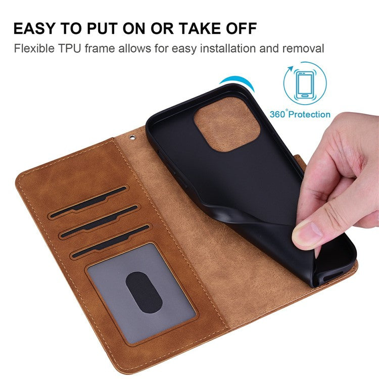 For Xiaomi Poco C75 4G / Redmi 14R 5G / 14C 4G Case Cat Dandelion Imprint PU Leather Wallet Phone Cover with Strap - Brown