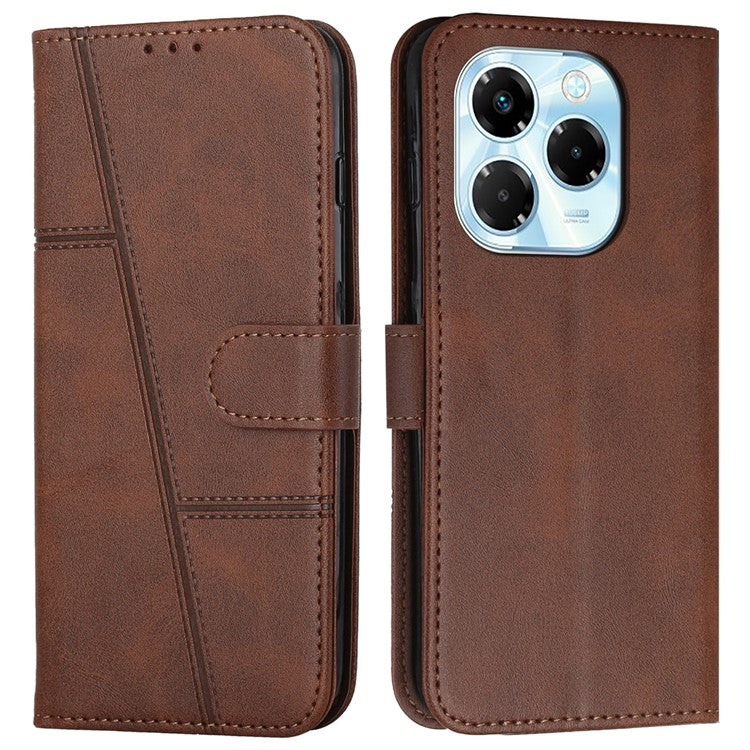 For Infinix Note 40X 5G Case Stand Flip Protective Leather Phone Cover - Brown