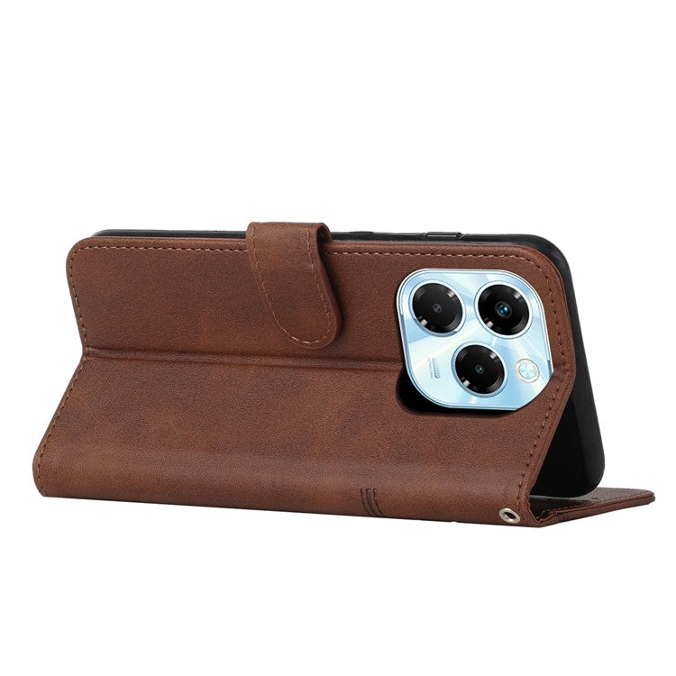 For Infinix Note 40X 5G Case Stand Flip Protective Leather Phone Cover - Brown