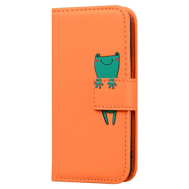 For Google Pixel 9 / 9 Pro Case Cartoon Pattern Wallet Leather Phone Cover - Orange