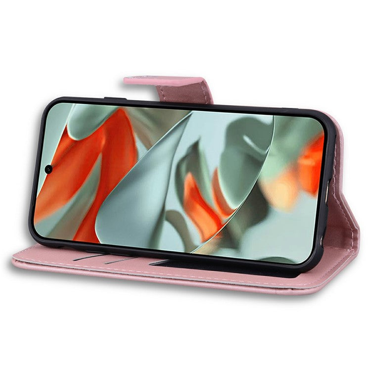 For Google Pixel 9 Pro XL Case Cartoon Pattern Wallet Leather Phone Cover - Pink