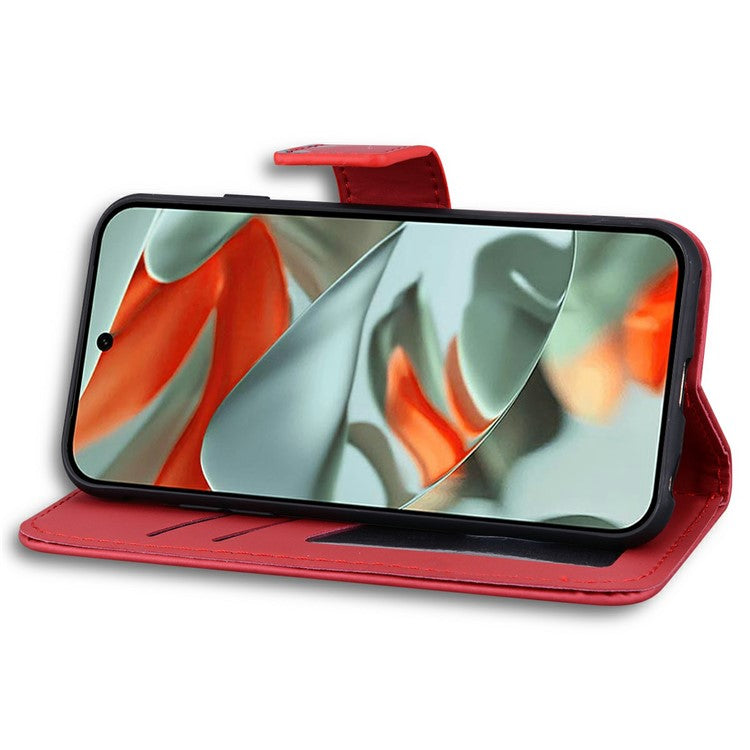 For Google Pixel 9 Pro XL Case Cartoon Pattern Wallet Leather Phone Cover - Red