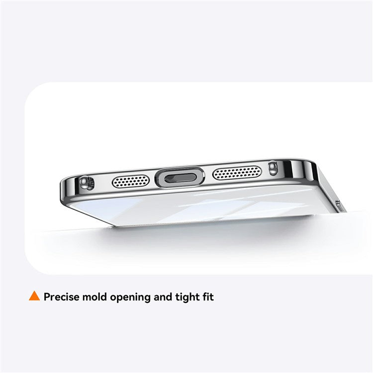 SULADA For iPhone 16 Case Electroplating Ultra Clear Soft TPU Phone Cover with PU Wrist Strap - Purple