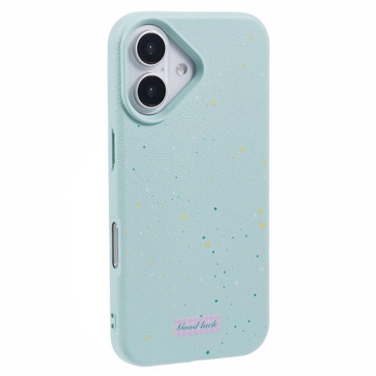 For iPhone 16 Plus Case TPU Splatter Paint Phone Cover - Cyan