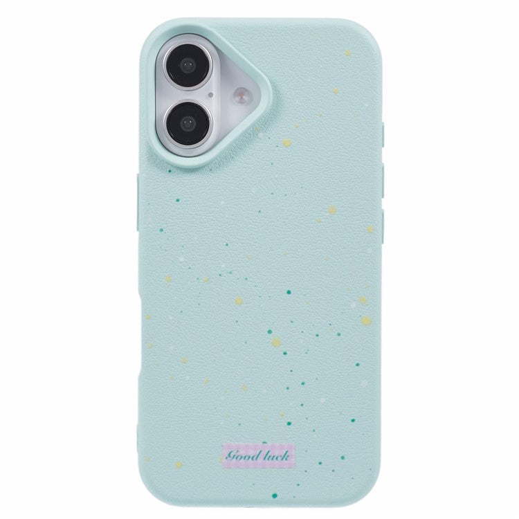 For iPhone 16 Plus Case TPU Splatter Paint Phone Cover - Cyan
