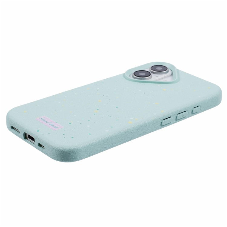 For iPhone 16 Plus Case TPU Splatter Paint Phone Cover - Cyan