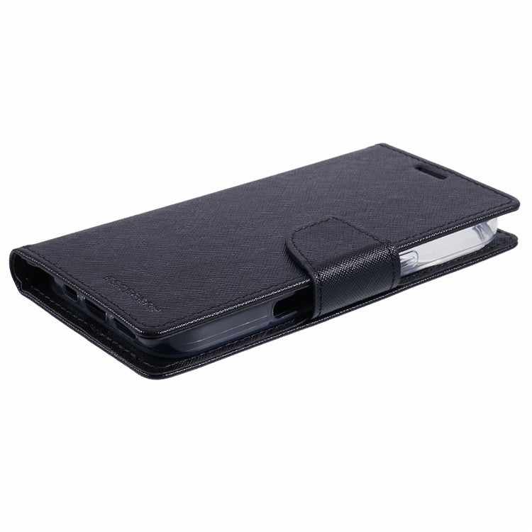 MERCURY GOOSPERY For iPhone 16 Plus Case PU Leather Wallet Phone Cover - Black