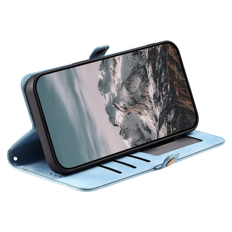 Style 016 For Motorola Edge 50 Neo 5G / Moto S50 5G / Thinkphone 25 5G Case Skin Feel Totem Imprinted Wallet Leather Phone Cover - Lake Blue