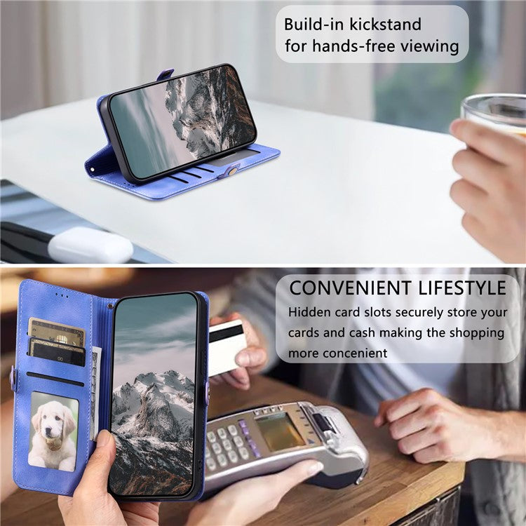 Style 016 For Motorola Edge 50 Neo 5G / Moto S50 5G / Thinkphone 25 5G Case Skin Feel Totem Imprinted Wallet Leather Phone Cover - Purple