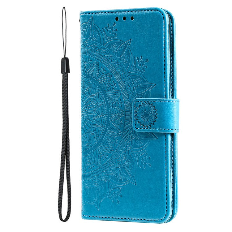 For Motorola Edge 50 Neo 5G / Moto S50 5G / Thinkphone 25 5G Case Imprinted Totem PU Leather Wallet Stand Phone Cover - Blue