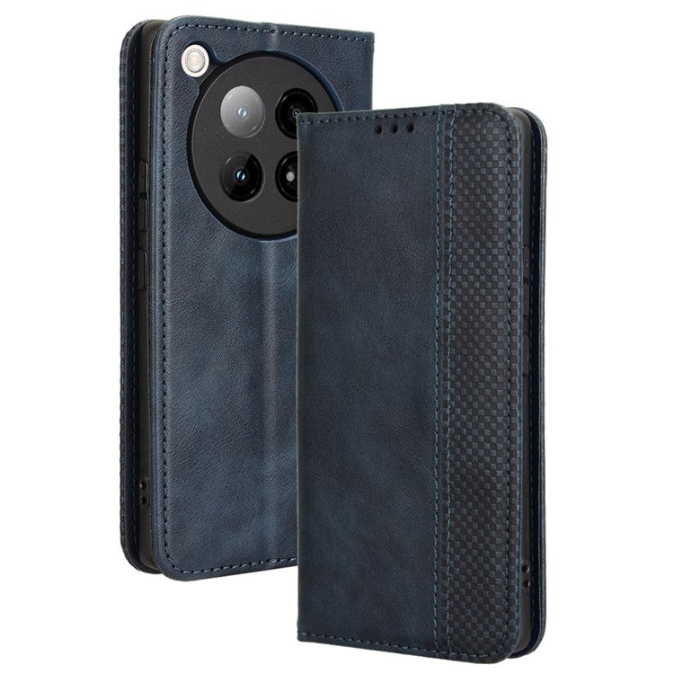 For Infinix Zero 40 4G X6860 Leather Case Wallet Stand Retro Texture Phone Cover - Blue