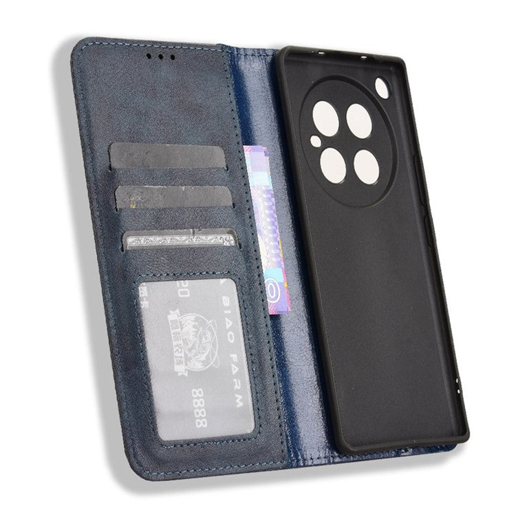 For Infinix Zero 40 4G X6860 Leather Case Wallet Stand Retro Texture Phone Cover - Blue
