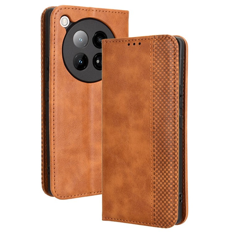 For Infinix Zero 40 4G X6860 Leather Case Wallet Stand Retro Texture Phone Cover - Brown