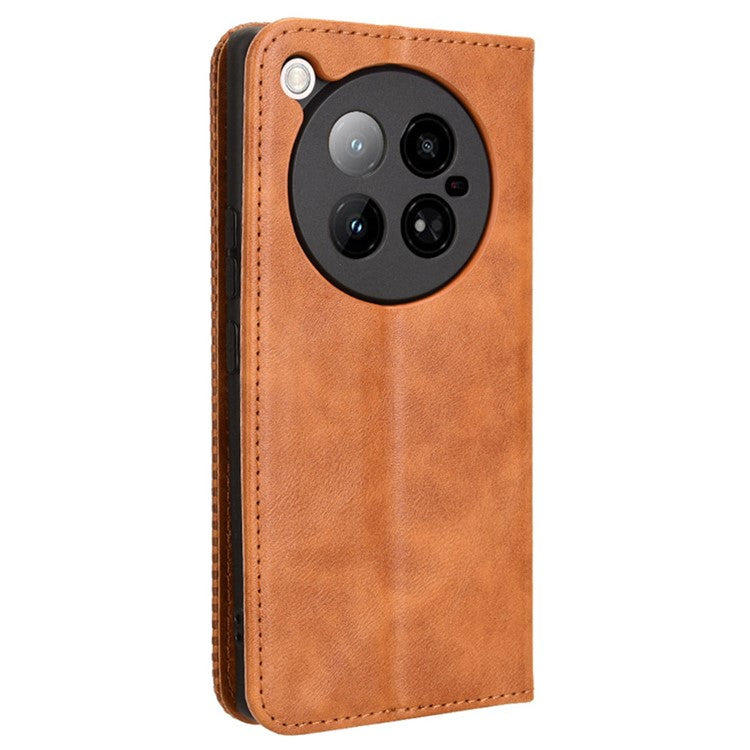 For Infinix Zero 40 4G X6860 Leather Case Wallet Stand Retro Texture Phone Cover - Brown